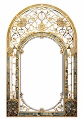 Minimal unicorn arch art nouveau architecture gold gate.