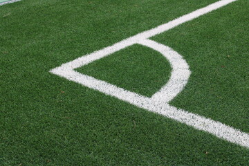 corner kick area of a soccer field