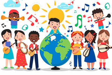 Children Celebrating Global Music and Culture