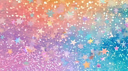 Obraz premium Sequin and Glitter Texture with Data Stream and Neon Background, combination of sequin and glitter textures over a dynamic data stream background with bright neon lights