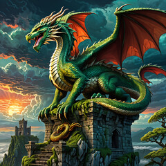 Obraz premium dragon statue