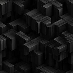 Fototapeta premium Dark black Geometric grid background Modern dark abstract texture Seamless pattern.