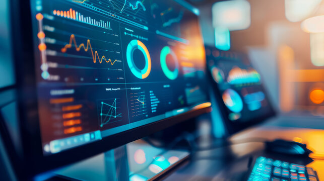 Computer screen displaying a clean, intuitive network monitoring dashboard with real-time data analytics and system health indicators.
