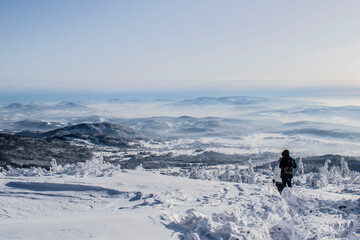 mountain winter landscape and snow-capped peaks of the Tatra Mountains