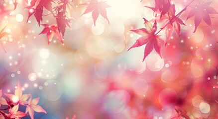 Autumn background with red Japanese maple leaves
