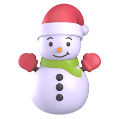 Snow man 3D illustration