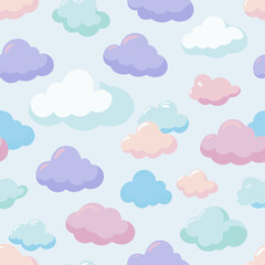 Obraz premium Design with multicolored clouds on a calming blue backdrop