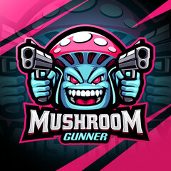 Mushroom gunner esport mascot logo design