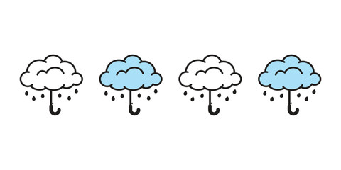umbrella vector rain cloud rain logo icon cartoon character illustration symbol clip art isolated