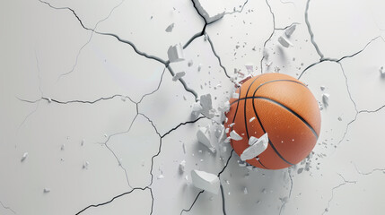  The basketball is depicted in its classic orange color, with visible textures and seams that emphasize its spherical shape.