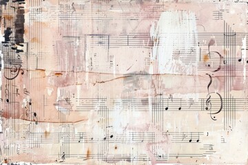 Obraz premium Music notes ephemera border backgrounds drawing paper.