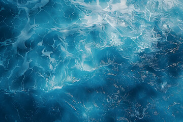 Fototapeta premium Aerial view of ripple sea waves. Blue sea texture with waves. Water sea or ocean for background