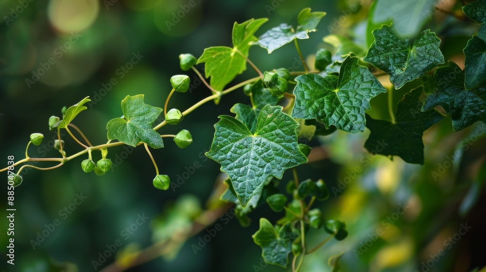 Poster several species of javanese treebine or grape ivy have green leaves (cissus spp.).
