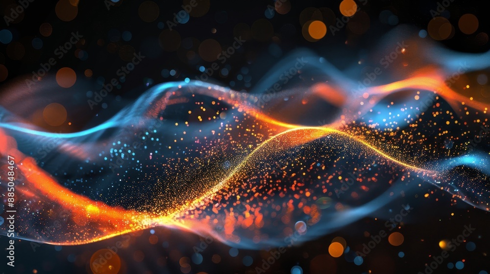 Aufkleber abstract wave shape on a low-polygonal triangular background for cyberspace, big data, metaverse, ne