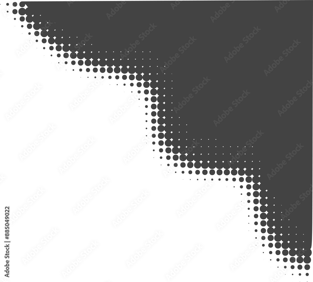 Aufkleber dotted corner element. noise gradient fade effect. halftone grunge gradation shadow. gritty shade bo