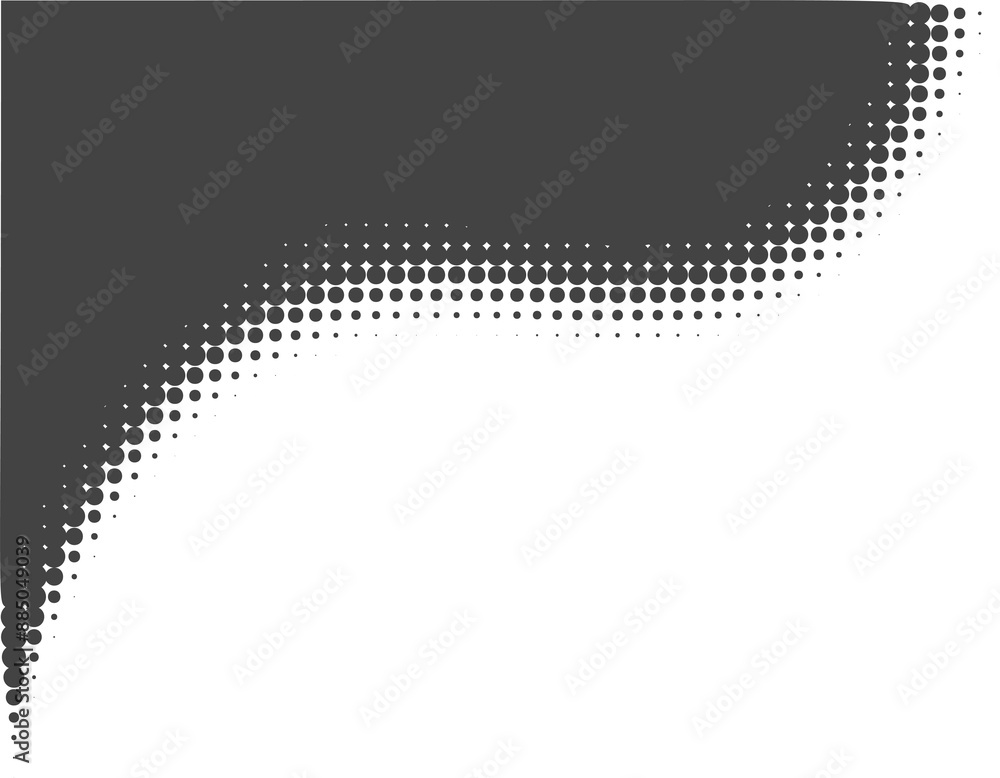 Poster dotted corner element. noise gradient fade effect. halftone grunge gradation shadow. gritty shade bo