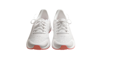 Running shoes, sneakers, white with pink soles