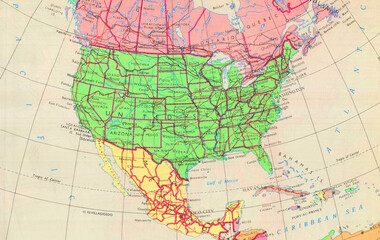 North America USA Political Geographic Map