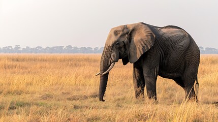 Visual guide the anatomy of Loxodonta africana African Elephant highlighting trunk structure and social behaviors in savanna habitats with copy space and open space