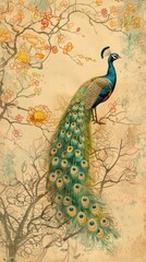 Fototapeta premium Wallpaper peacock animal bird.