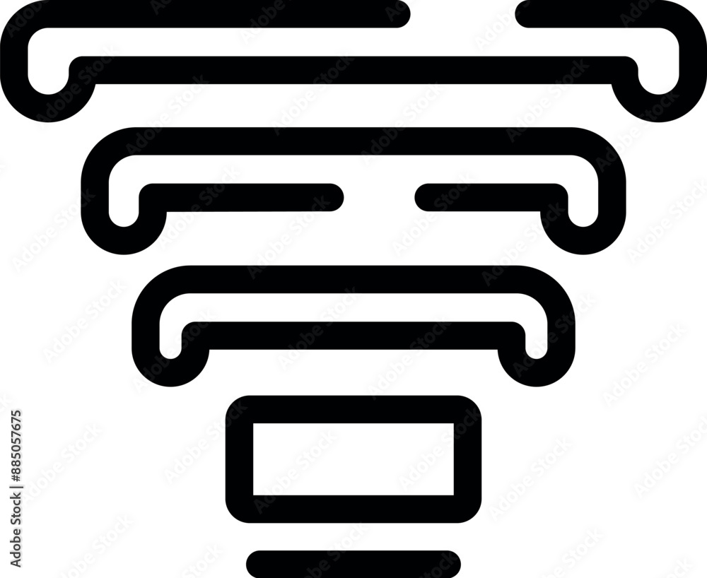 Poster sales funnel icon representing the process of attracting and converting leads into paying customers