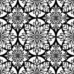 Fototapeta premium A pattern for a coloring book in A4 size, featuring Christmas winter snowflakes, promoting festive cheer