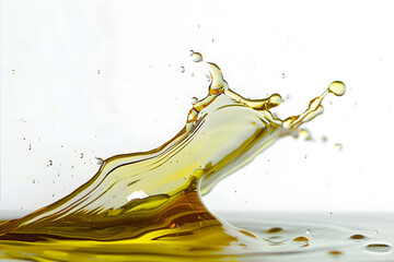 A splash of olive or motor oil. Isolated on a white background.