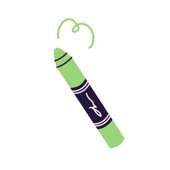 Childrens school element. Pastel green pencil. Student supply. Stationery. 