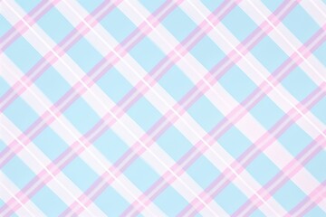 Fototapeta premium Pink and white pattern plaid tablecloth.