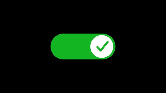 Green Toggle button checkmark Animation
