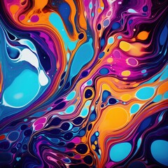 Fototapeta premium Colorful liquid marble background abstract flowing texture experimental art