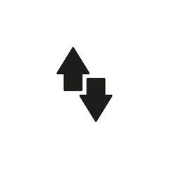 Two short small arrows point in different opposite directions. Vector illustration on white background.