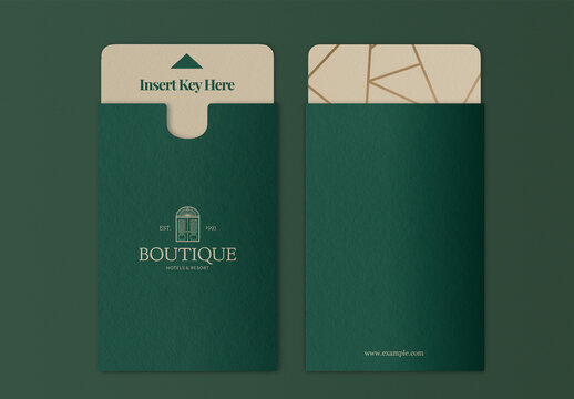 Flatlay Hotel Keycard Sleeve Mockup With Generative AI
