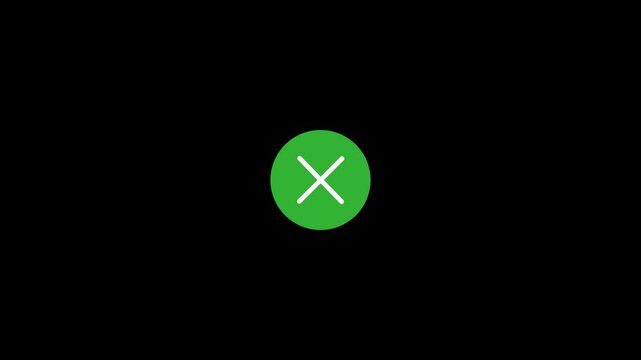 Green cross mark Animation