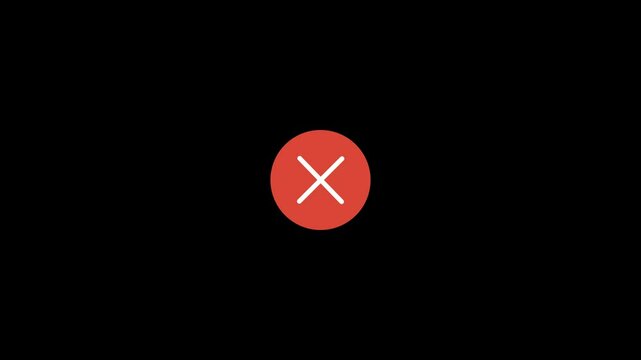 Red Crossmark in circle Animation