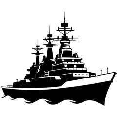 Dominant War Ship Silhouette Iconic Maritime Power