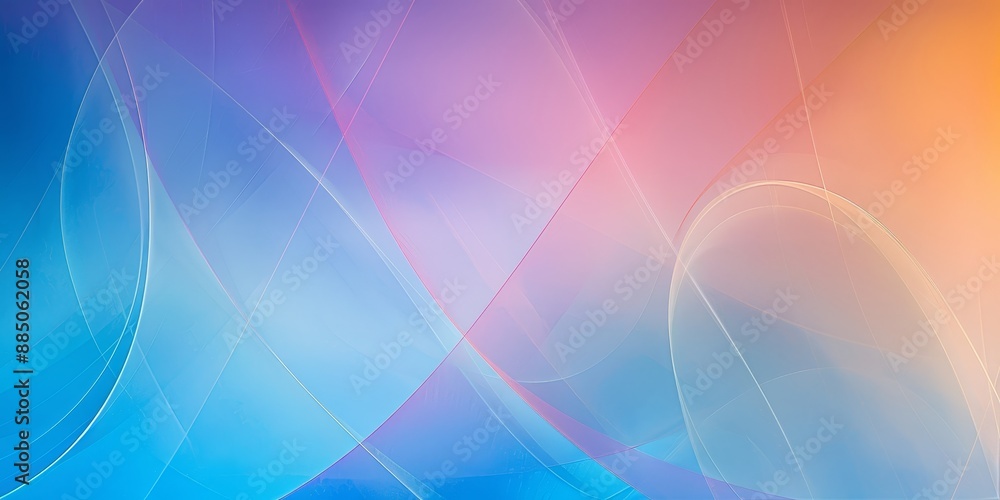 Poster Abstract gradient design with colorful waves and flowing light, showcasing modern and vibrant aesthetic in a sleek, fluid composition