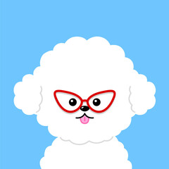 A smart dog wearing glasses. cute dog character