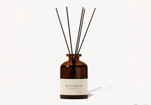 Product Reed Diffuser Jar Label Mockup With Generative AI