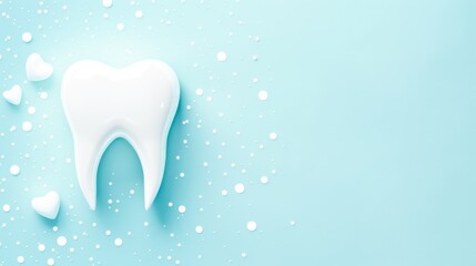 Dental concept healthy equipment tools dental care Professional banner on isolated blue background.