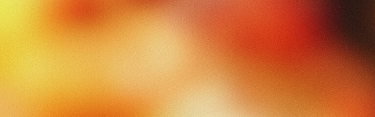 Fototapeta premium Vibrant abstract background with grainy texture and panoramic gradient shifting from yellow to orange