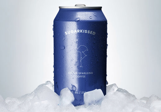 Product Soda Can Wet Mockup With Generative AI
