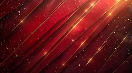 Red background, with red and gold gradient lines, light effects, and a background image for the year end business conference poster.