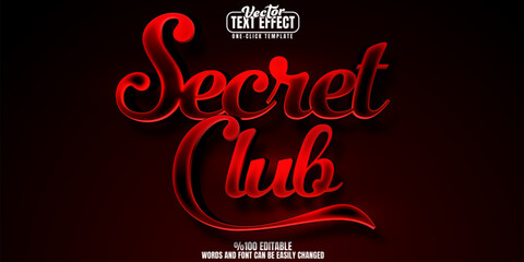 Club editable text effect, customizable sexy and night 3d font style