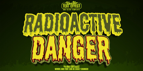 Radioactive editable text effect, customizable toxic and hazard 3d font style