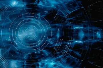 Obraz premium Abstract futuristic blue background with dynamic lines and geometric patterns