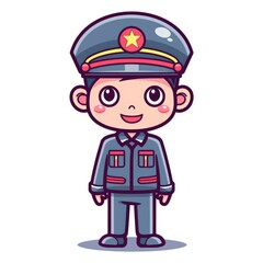 A vector illustration of a chauffeur driver, isolated on white background, showcasing different jobs and occupations