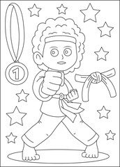 bjj martial arts coloring book page