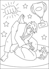 bjj martial arts coloring book page