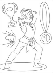 guard martial arts coloring book page